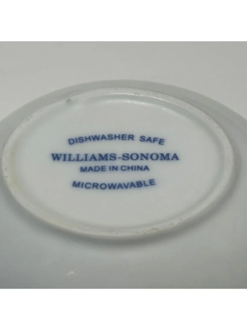Williams Sonoma Oyster Dipping Bowl Blue White Coves & Saltem Seafood Dish